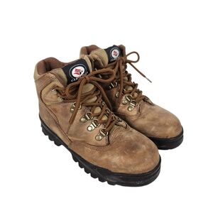 Carolina 676 Brown Leather Steel Toe Lace Up Boots Outdoor Work Women's Size 6.5